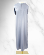 Premium Casual Thobe – Silver Grey