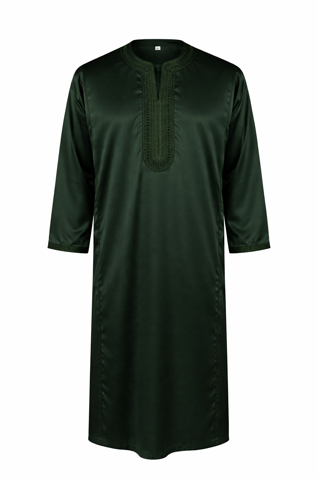Premium Casual Moroccan Embroidered Thobe - Royal Green