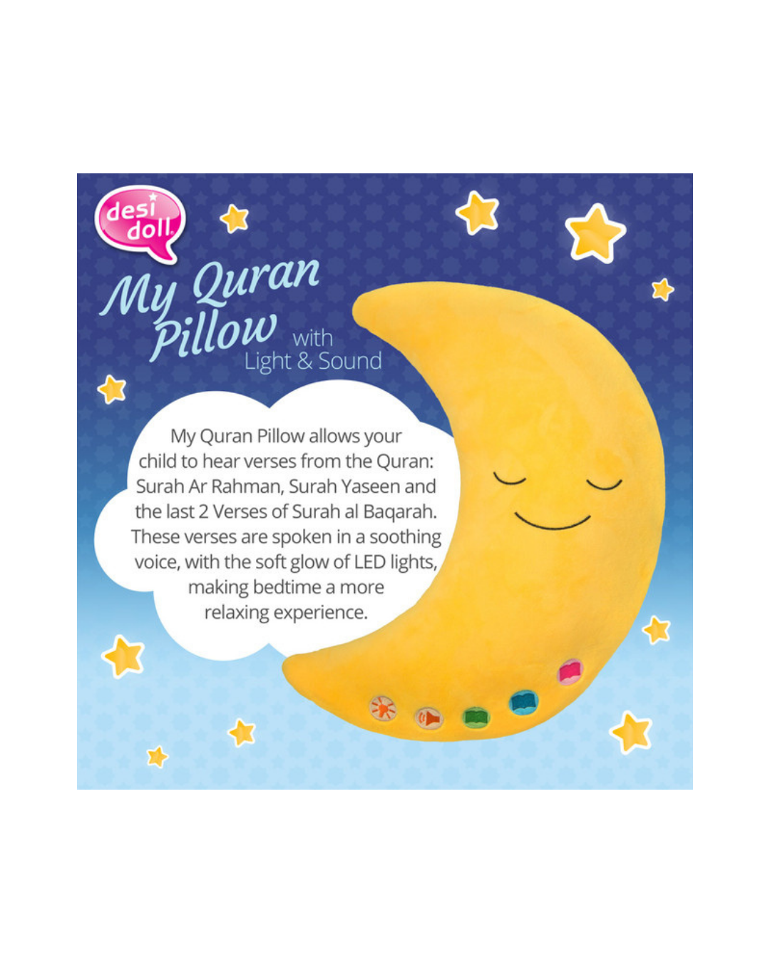 My Dua Pillow with Interactive Light and Sound Islamic Dua