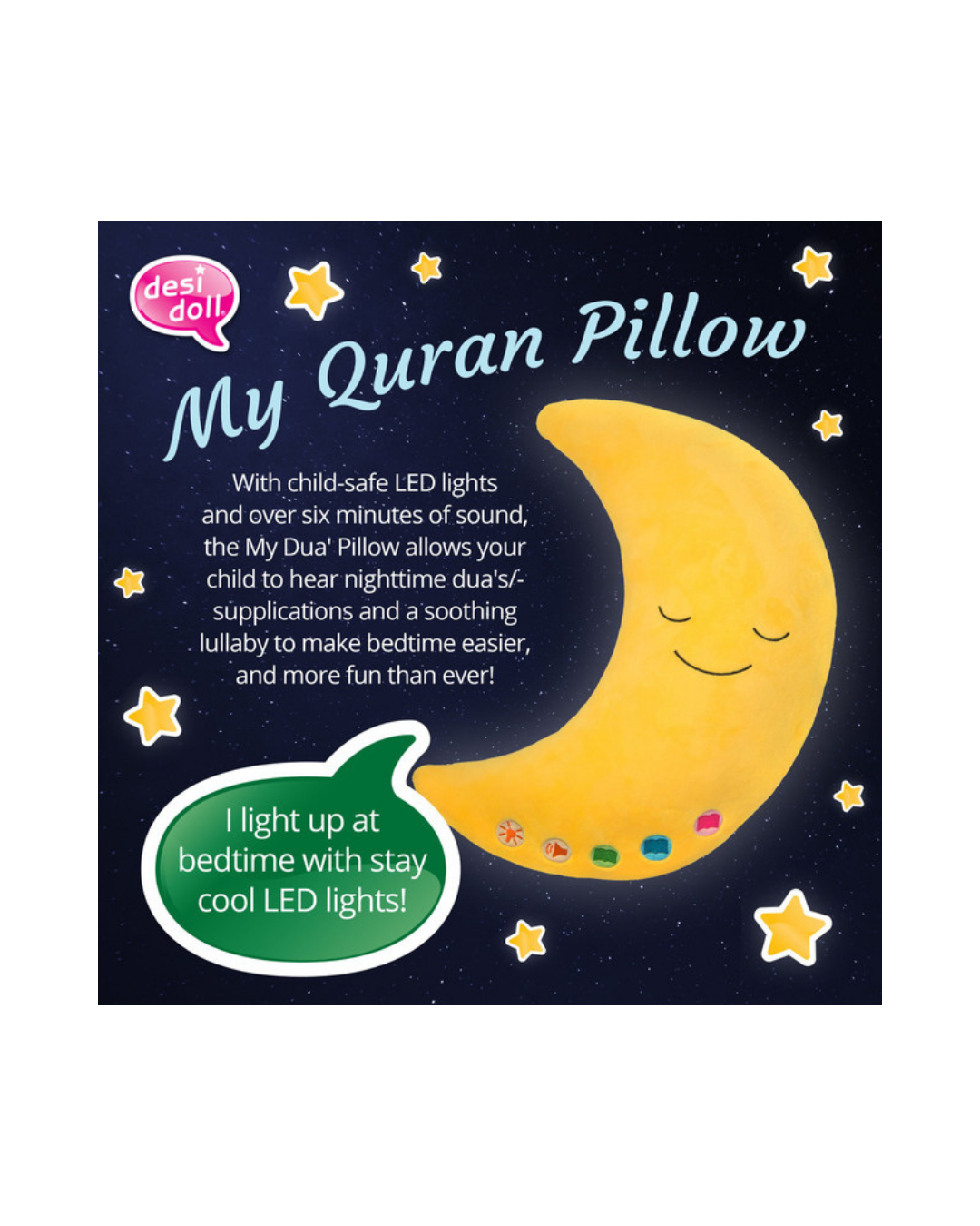 My Dua Pillow with Interactive Light and Sound Islamic Dua
