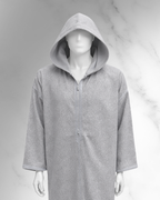 Premium Winter Moroccan Hooded Thobe Djellaba – Dark Grey