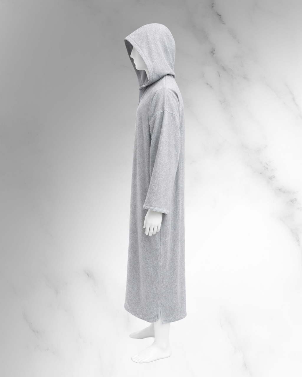 Premium Winter Moroccan Hooded Thobe Djellaba – Dark Grey