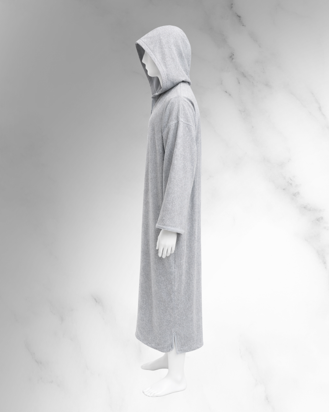 Premium Winter Moroccan Hooded Thobe Djellaba – Dark Grey