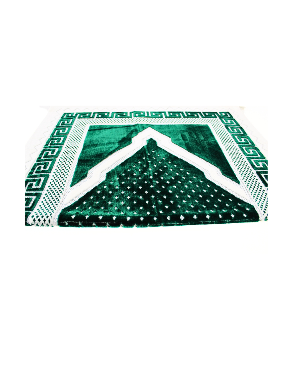 Luxury Islamic Prayer Mat - Pearl Green & White