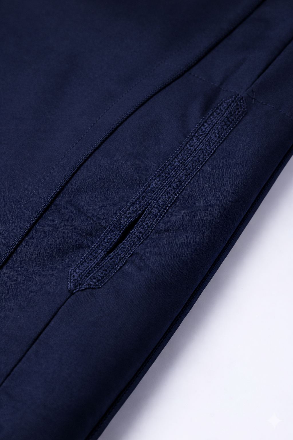 Premium Casual Moroccan Embroidered Thobe - Navy