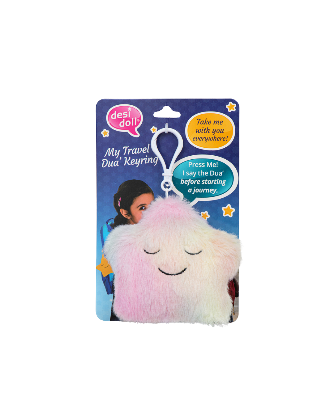 Travel Dua’ Talking Keyring – Plush & Fun (4 Colours)