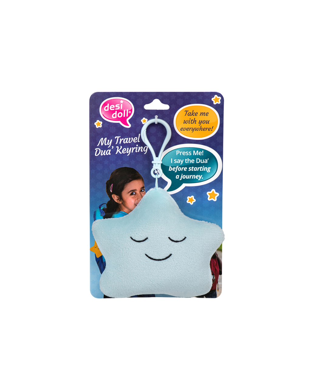 Travel Dua’ Talking Keyring – Plush & Fun (4 Colours)
