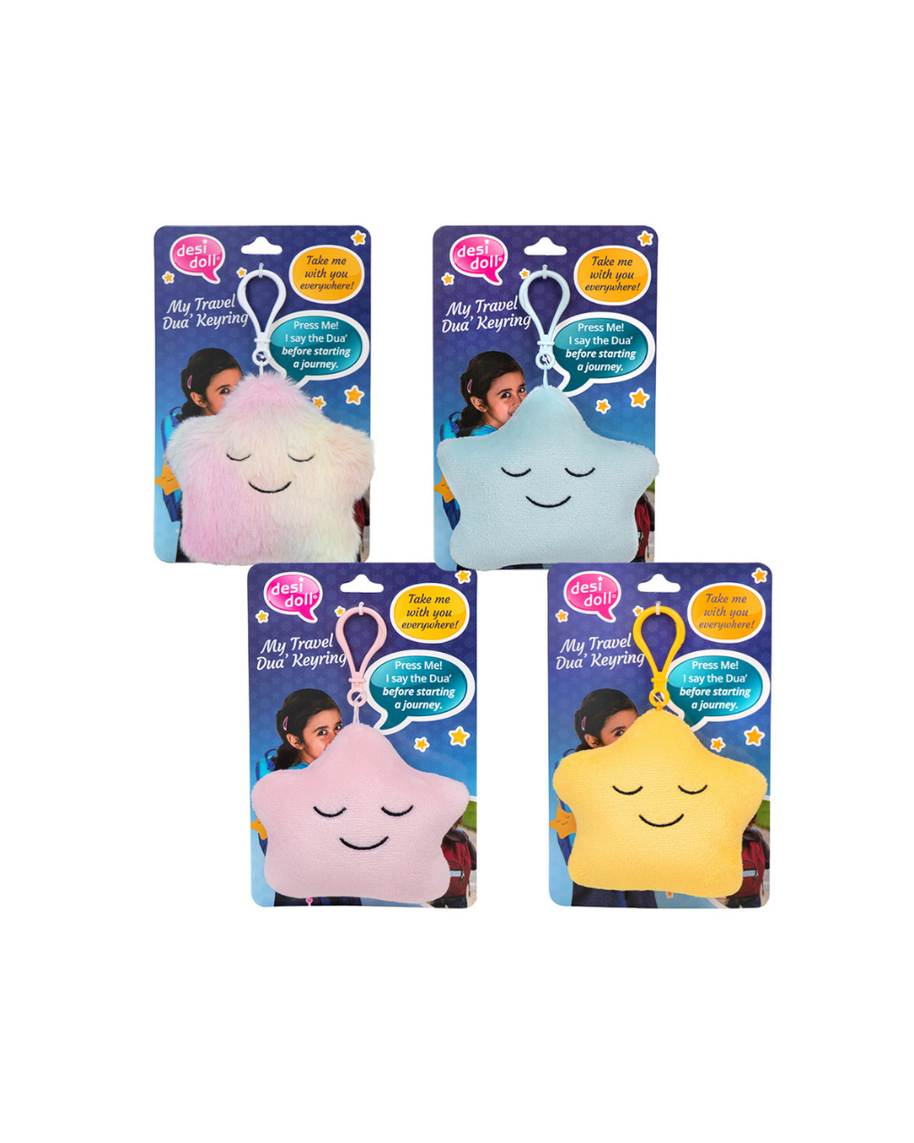 Travel Dua’ Talking Keyring – Plush & Fun (4 Colours)