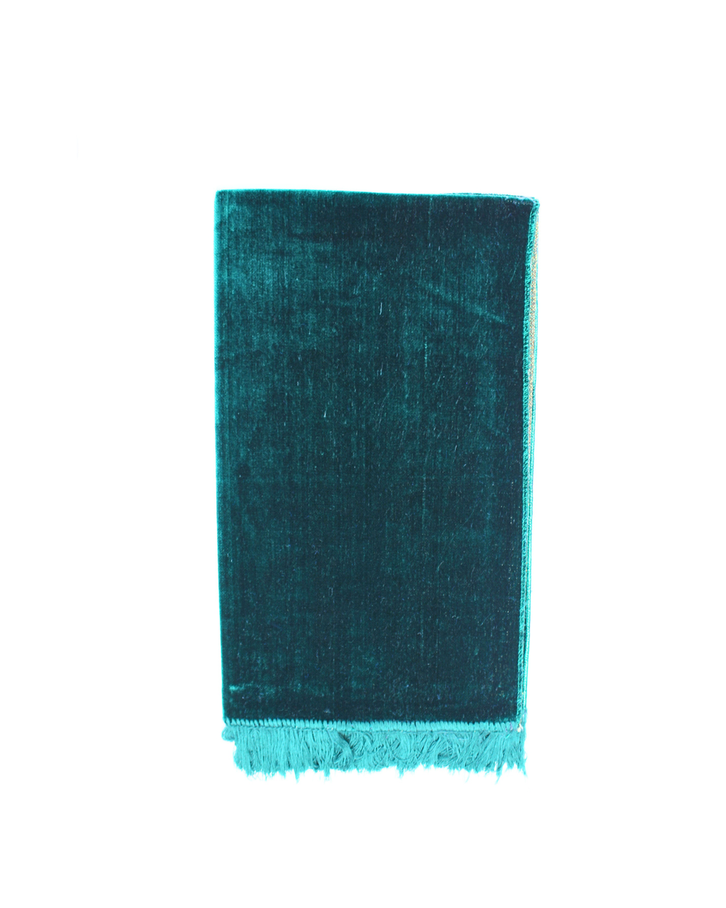 Luxury Velvet Prayer Mat - Teal Green Design