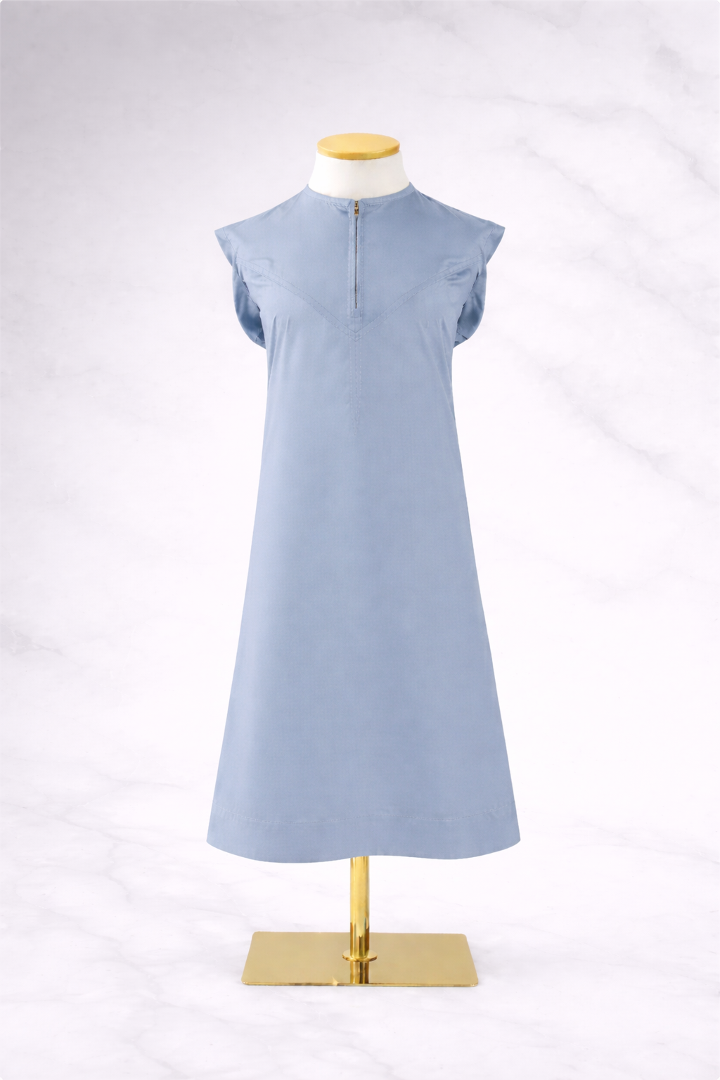 Premium Kids Shiney Omani Casual Thobe – Ash Blue