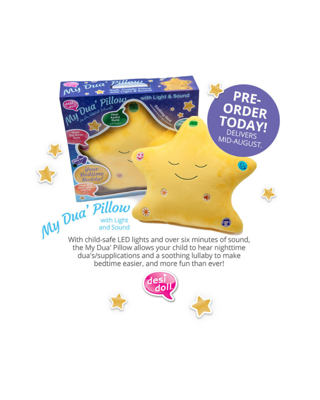 My Dua Pillow with Interactive Light and Sound Islamic Dua