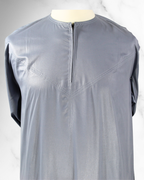 Premium Casual Thobe – Silver Grey