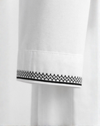 Kid’s Classic White Embroidered Thobe with Black Tassel