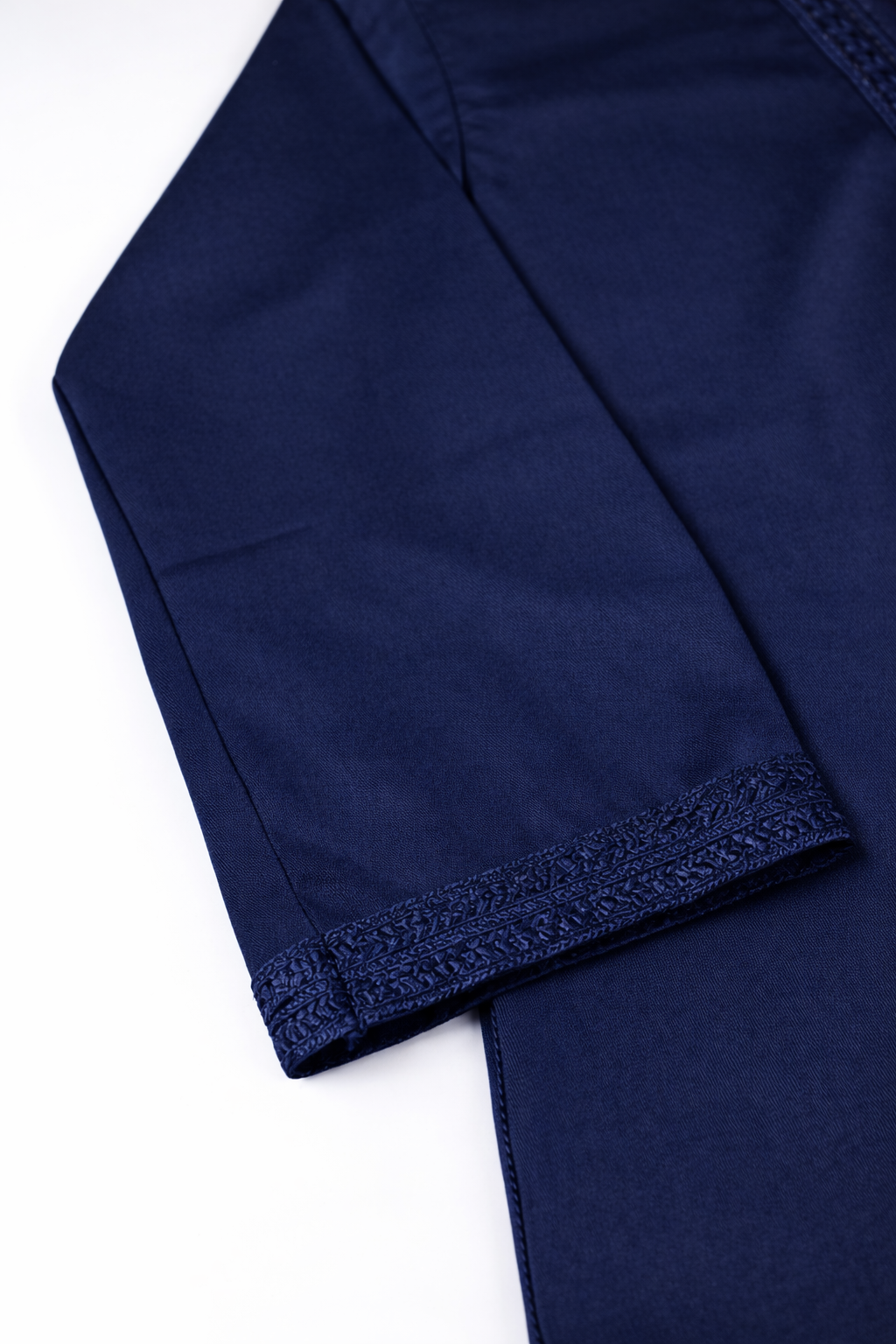 Premium Casual Moroccan Embroidered Thobe - Navy