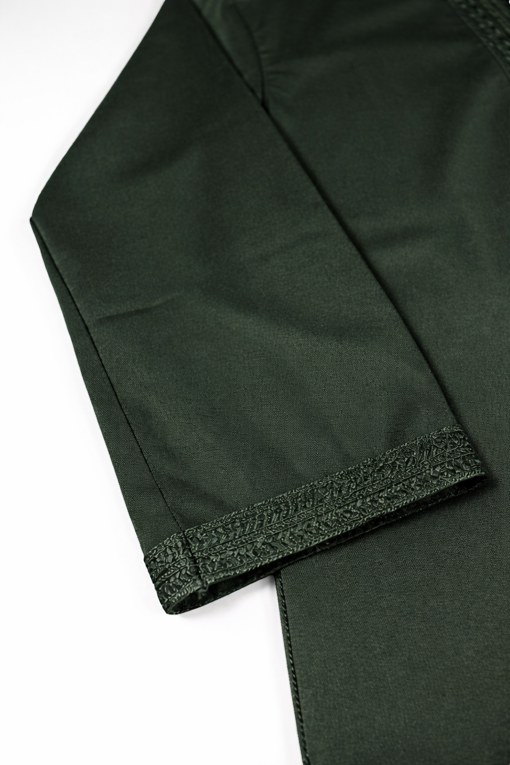 Premium Casual Moroccan Embroidered Thobe - Royal Green