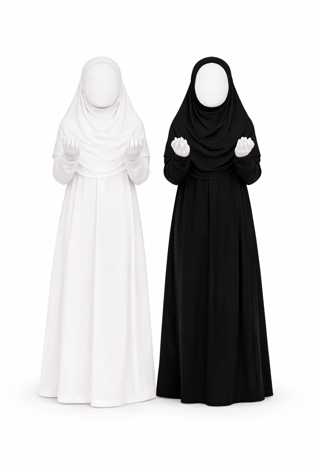 Islamic Prayer Dresswear for Girls One Piece Hijab Style Child Prayer Dress