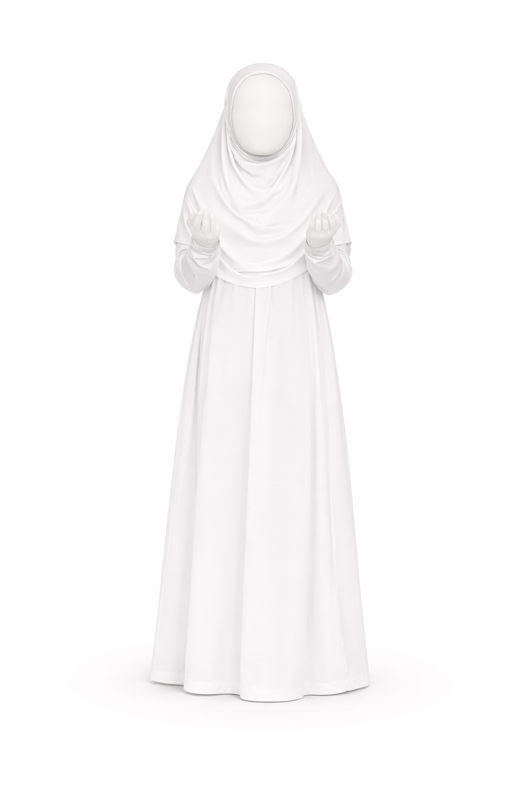 Islamic Prayer Dresswear for Girls One Piece Hijab Style Child Prayer Dress